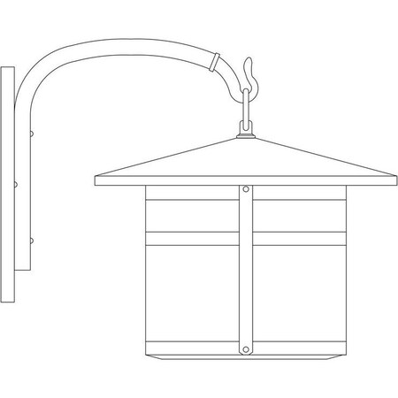 Arroyo Craftsman 14" Berkeley Wall Mount, Raw Copper, Off White Glass BB-14OF-RC